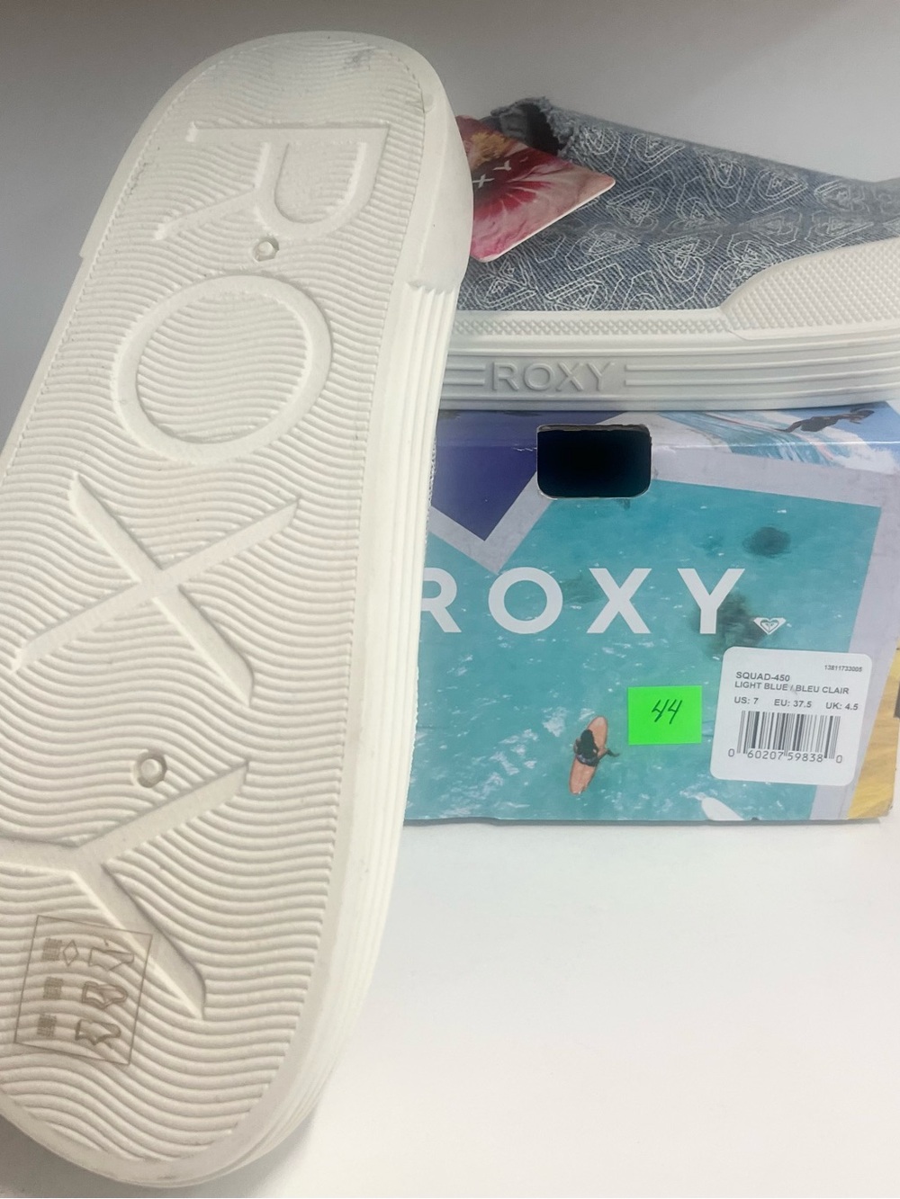 Roxy Light Blue Patterned Slip-On Sneakers - Picture 3 of 6